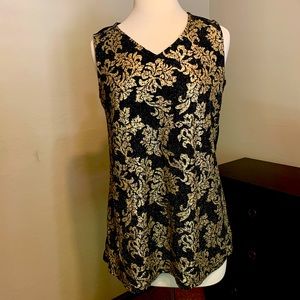 Gold/Black Dress Blouse (M)